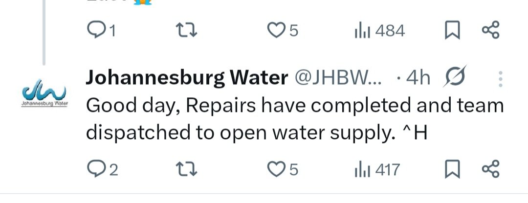 YolandaSmook's tweet photo. @JHBWater Randjieslaagte- Repairs on a burst.... in progress. ???
According to your update 4 hours ago they started recharging the system???? 
Why doesn't Sandringham have water yet???
JWAPP-40111504 https://t.co/igw9NP3bty