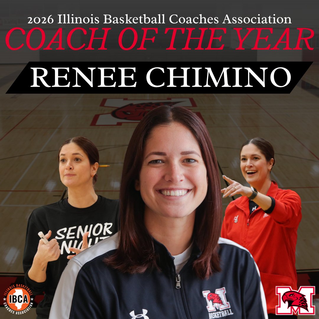 Congratulations to Girls Basketball head coach Renee Chimino on being named a 2026 Illinois Basketball Coaches Association (IBCA) Coach of the Year! Coach Chimino leads her players to the next level both on and off the court, defining what it means to be a RedHawk.
