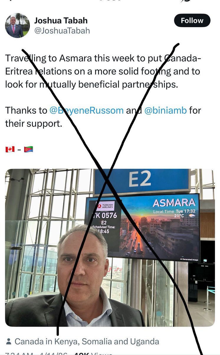 Afiye1952's tweet image. Canada is defining its role on the international stage. Its engagement with Eritrea’s dictatorship needs to be clearly explained and publicly accountable. What are the goals? What conditions protect Canadian values? No more opaque diplomacy. #EBRF #TransnationalRepression