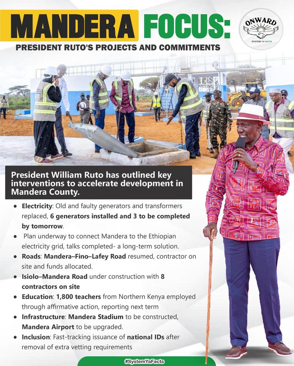 GitobuKiogora's tweet photo. Under #ManderaFocus plan,the government has now replaced generators and transformers.6 generators have now been installed and 3 completed.Plans are now underway to connect Mandera and the Northern Kenya region to Ethiopian grid.
Dagoretti South,United Opposition,Nakuru,Real ODM. https://t.co/IGAd8fNFbc