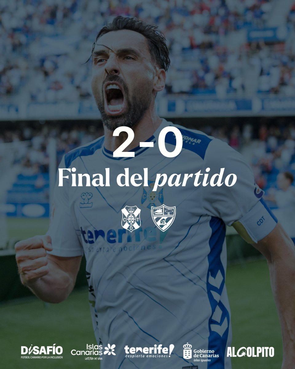 🔚 𝐅𝐈𝐍𝐀𝐋 | ➕3️⃣ en el #HRL 🏟 ¡💪🏻 𝐁𝐫𝐞𝐠𝐚𝐦𝐨𝐬 𝐲 𝐠𝐚𝐧𝐚𝐦𝐨𝐬 para dar un paso más  ⚪️🔵!

¡𝑻𝒆𝒏𝒆𝒓𝒊𝒇𝒆, 𝒐𝒆́, 𝒐𝒆́! 🤍💙!

#CDTenerife 2️⃣ - 0️⃣ <a href="/arenas_club1909/">ARENAS CLUB oficial</a>

🎯 <a href="/gallegoenric/">Enric Gallego</a> y #BaldeJr.

#TenerifeArenasClub #LaBregaNosUne #DISAFÍO #AlGolpito