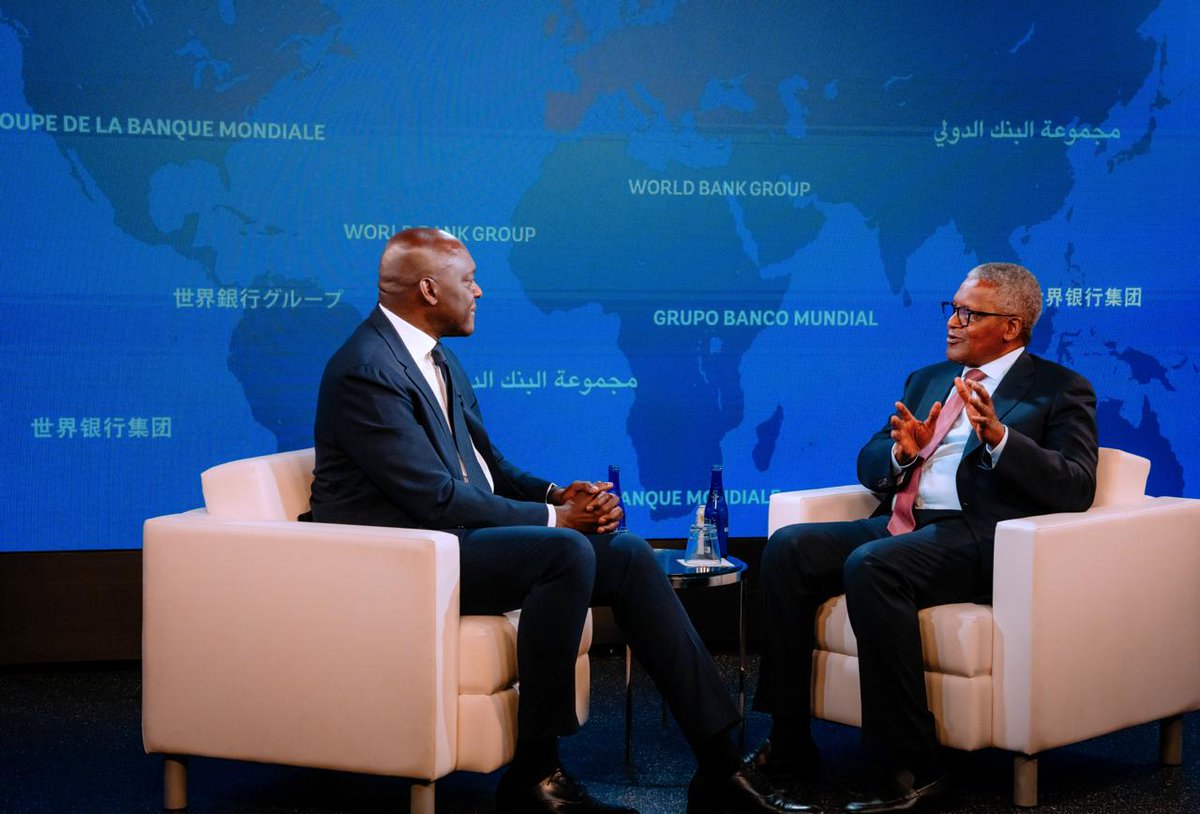 DangoteGroup's tweet photo. President/Chief Executive, Dangote Industries Limited, Aliko Dangote with Managing Director, International Finance Corporation, Makhtar Diop, in Washington DC, United States. @Diop_IFC https://t.co/lfNdZfQxxh