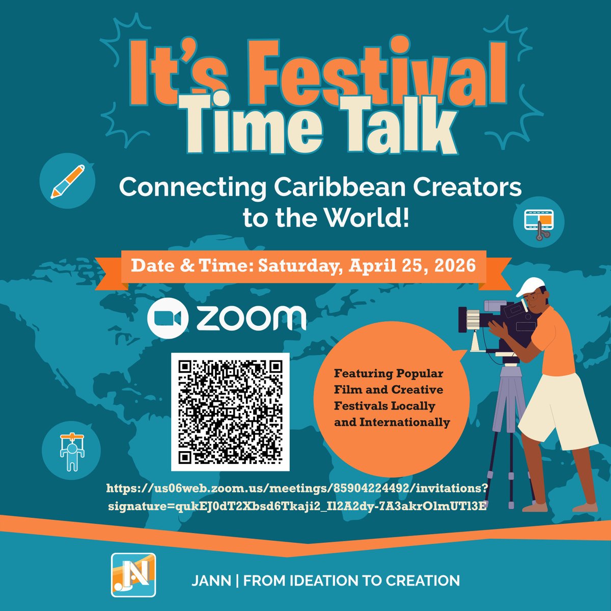 jannconnects's tweet photo. It’s Festival Time Talk 

Join us for a session designed to connect Caribbean creators with opportunities on the international stage 🌍 

📅  Date: Saturday, April 25, 2026
🕓Time: 1pm - 4pm https://t.co/jaMYtJ1dZD