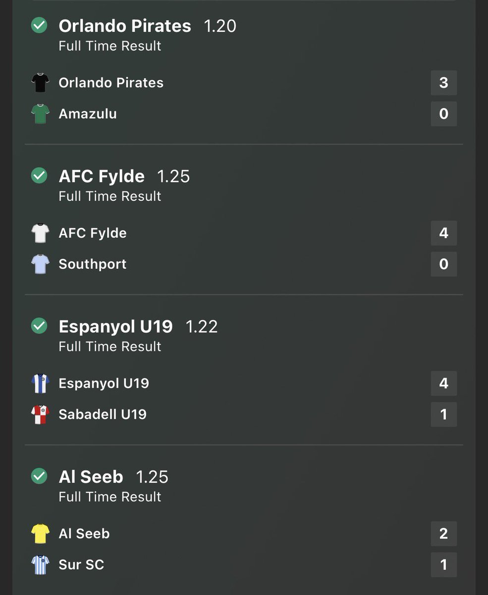 DingerBetTips's tweet image. Daily ACCA #4 WINS!!✅✅✅✅

LIKE if you hopped on this WINNING ACCA❤️

#Bet #Betting #Tips #Football #bettingtips #Accumulator #ACCA