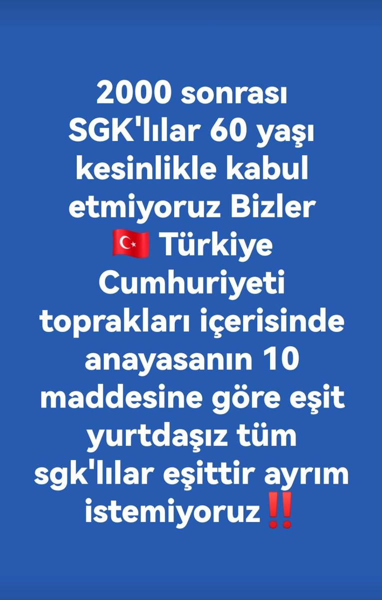 <a href="/EmekDerResmi/">EMEK-DER</a> <a href="/herkesicinCHP/">CHP 🇹🇷</a> <a href="/MHP_Bilgi/">MHP</a> <a href="/Akparti/">AK Parti</a> <a href="/zaferpartisi/">Zafer Partisi</a> <a href="/iyiparti/">İYİ Parti</a> <a href="/SaadetPartisi/">Saadet Partisi</a> <a href="/devapartisi/">DEVA Partisi</a> EYT ile birlikte çözülen sorunlar, SGK giriş tarihine takılan yeni adaletsizlikleri doğurdu...
#KademeninSeçimiAdalet