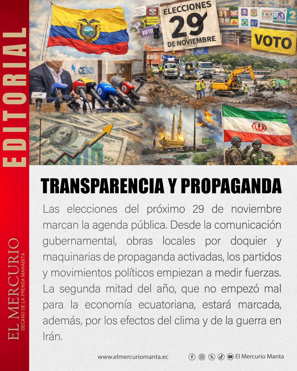 elmercuriomanta's tweet image. Nuestro #Editorial de hoy sábado 18 de Abril de 2026. 🔗elmercuriomanta.ec/editorial-18-0… #DecanoDeLaPrensaManabita #101añosjuntoati