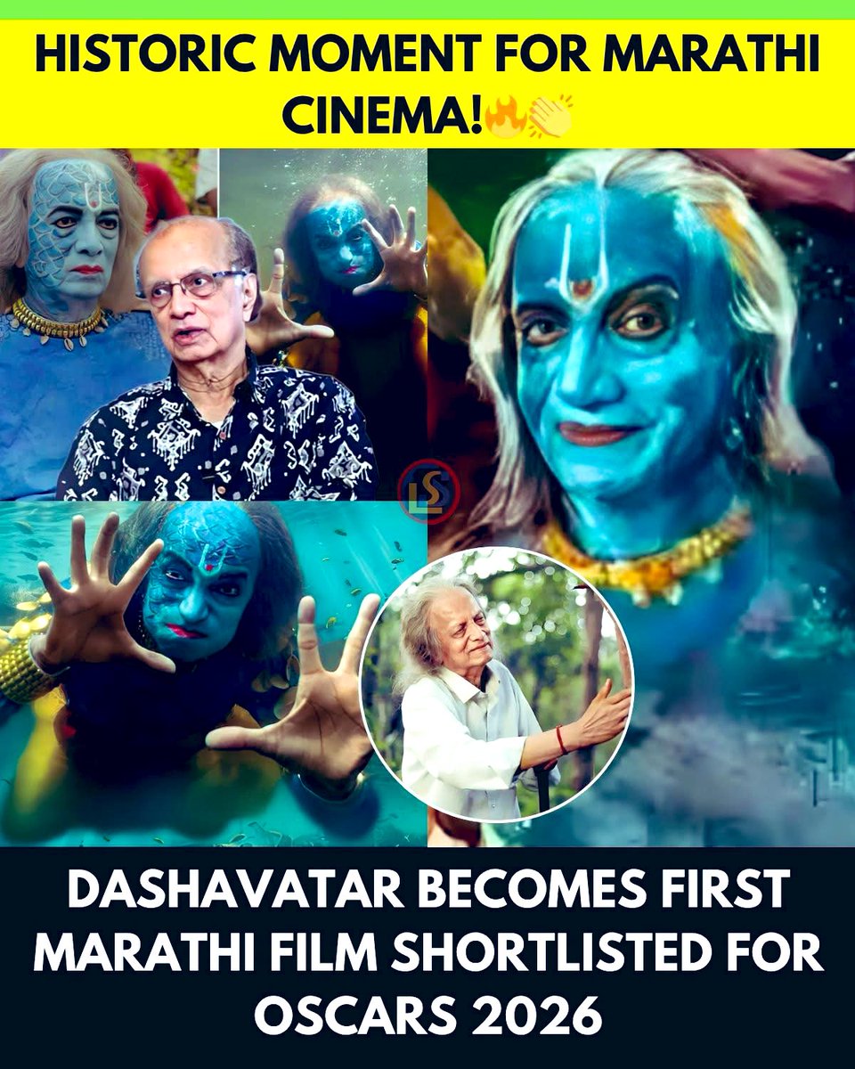 mahesh_kkadam's tweet image. The Marathi film #Dashavatar, directed by Subodh Khanolkar, has made history as the first Marathi movie to enter the #Oscars_2026 contention list. 
Is among the selected films for the 98th Academy Awards, featuring a story about a veteran Konkan folk performer.