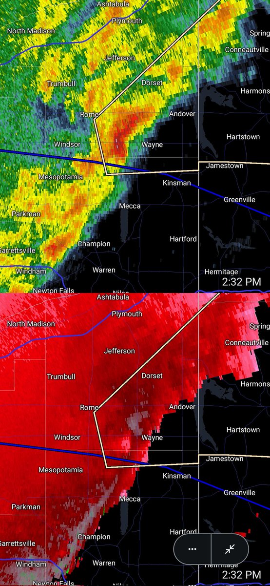 This storm in southern Ashtabula County has been showing some weak rotation.
#OHwx