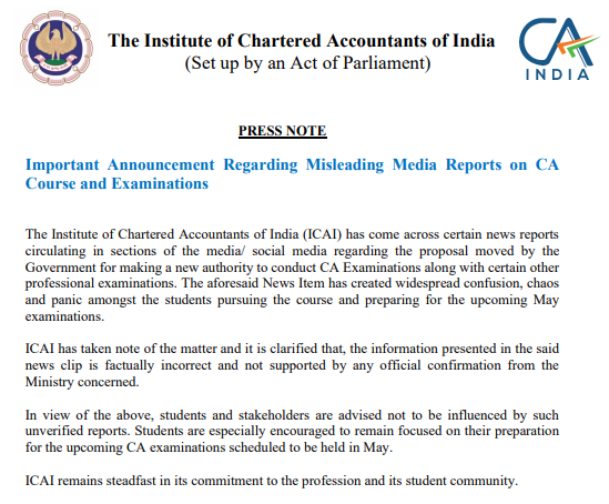 HeyyyyShubham's tweet image. No IIA or anything as such, that was may be a fake Whatsapp forward #icai #castudents