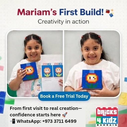 Bricks4kidzbh's tweet photo. Mariam’s first build! 🧱✨

From first visit to real creation—confidence starts here 🚀

🎁 Book a FREE trial
📲 WhatsApp: +973 3711 6499

#Bricks4KidzBahrain #FirstBuild #STEMForKids #CreativeKids #LearnThroughPlay https://t.co/R264m8qyLN