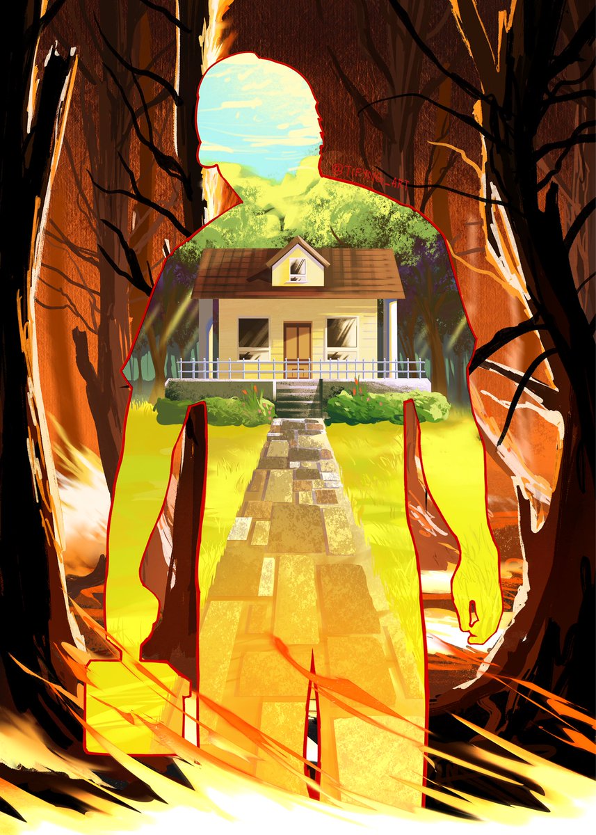 TIFYNG's tweet image. Job at the End of the World, story by Ray Nayler, mock illustration for school
#illustration #poster