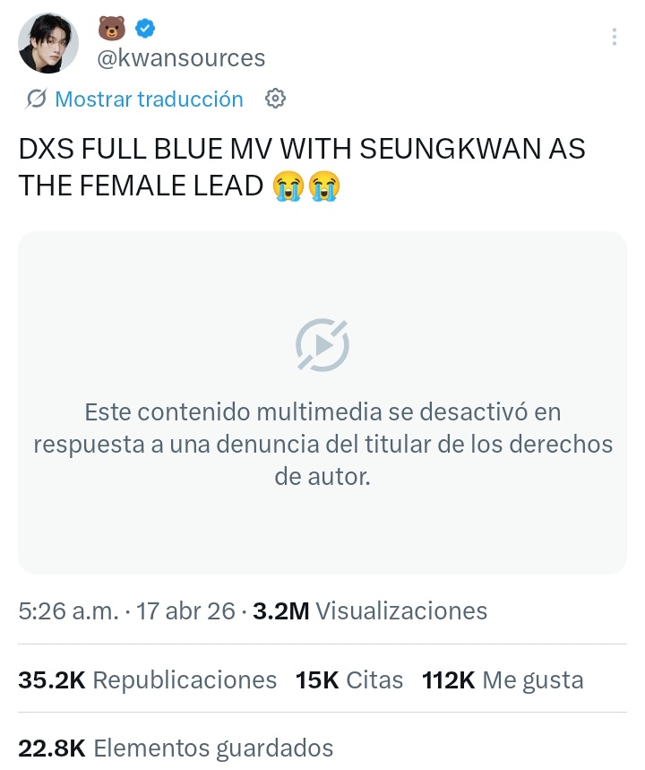 _wjunpimeow_'s tweet photo. 3.2 MILLONES DE VISTAS, 112 MIL LIKES,  35. 2 MIL COMPARTIDAS Y HACEN QUE ELIMINEN ESTÉ VIDEO QUE IMPULSABA LA POPULARIDAD DE DK Y SEUNGKWAN Y TAMBIÉN LA DE SEVENTEEN EN GENERAL. SÍ QUÉ ERES UNA EMPRESA MAMONA DE MIERDA PLEDIS, CUANDO NO LE HACE DAÑO A NADIE ELIMINAS LAS COSAS PARA NO IMPULSAR SU POPULARIDAD... PERO CUANDO DIFAMAN Y LE HACEN DAÑO A TUS PROPIOS ARTISTAS NO HACES NI PUTA MADRE Y LO DEJAS POR DIAS O SEMANAS. SIEMPRE TE GANARÁS EL ODIO DE CARAT PLEDIS, NO SIRVES PARA NADA. 🖕🏻