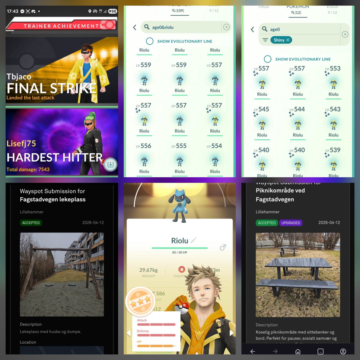 jenssen_lise's tweet image. Hatch day by foot. I hatched 109 eggs. 12 total shinys. To new wayspots accepted and I belive I triggered  a new gym too. #pokemon #egg #hatches #Lucario #shiny