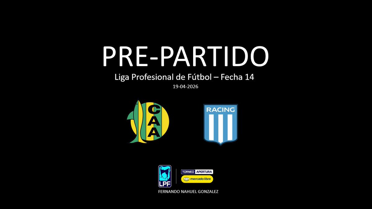 ferchuu_akd's tweet photo. [ANALISIS] LPF 2026 - F14: Aldosivi vs. Racing Club #TorneoApertura https://t.co/x6WXUNtRDX