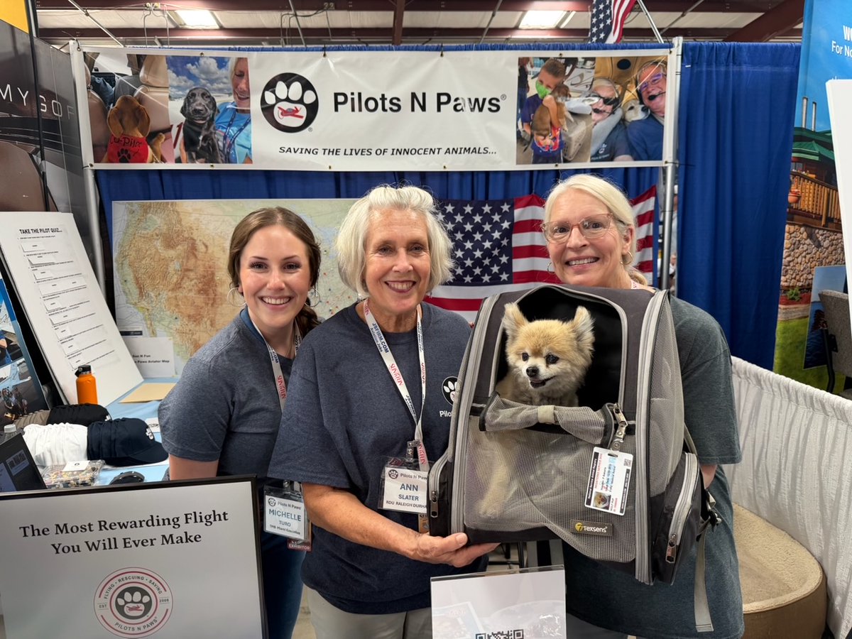 PilotsNPaws's tweet image. Busy day at the 2026 #SunNFunAeroExpo. #PNP's booth was busy again distributing literature to a host of interested aviators &amp;amp; shared stories with almost 40 visiting PNP aviators. Captain Ken Menzie gave an informative presentation to a standing room only crowd. More to come.