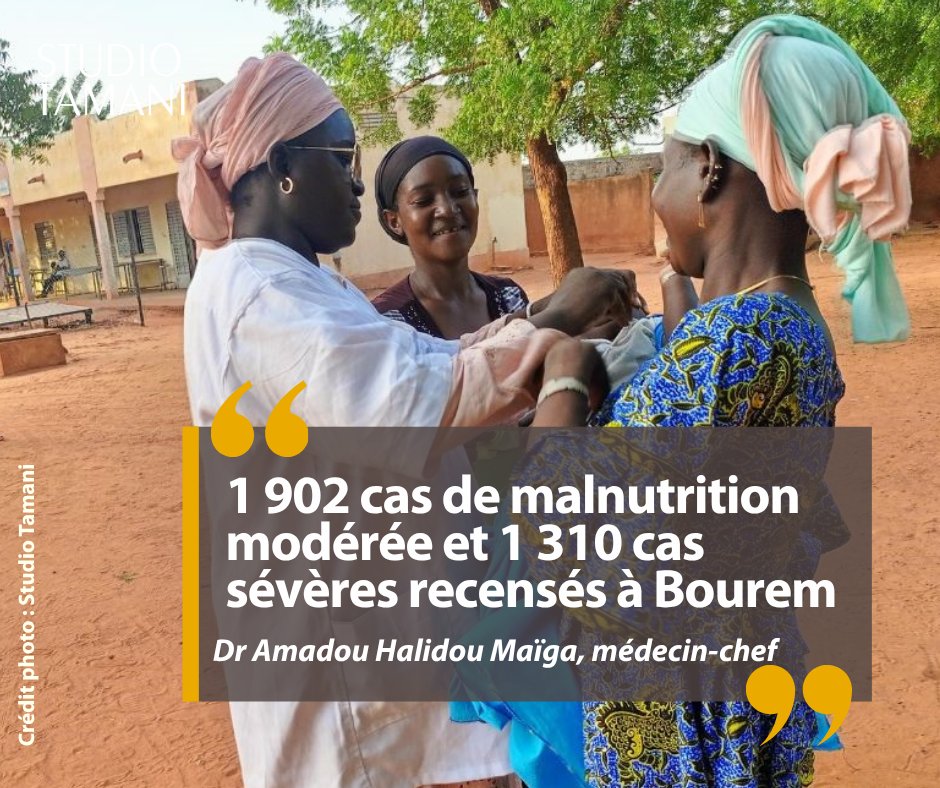 StudioTamani's tweet image. 📖Dans le district sanitaire de #Bourem, la situation de la #malnutrition, bien que non alarmante, suscite des inquiétudes, prévient le médecin-chef.

+𝒅'𝒂𝒄𝒕𝒖𝒔 𝒔𝒖𝒓👉 shorturl.at/JbsIA