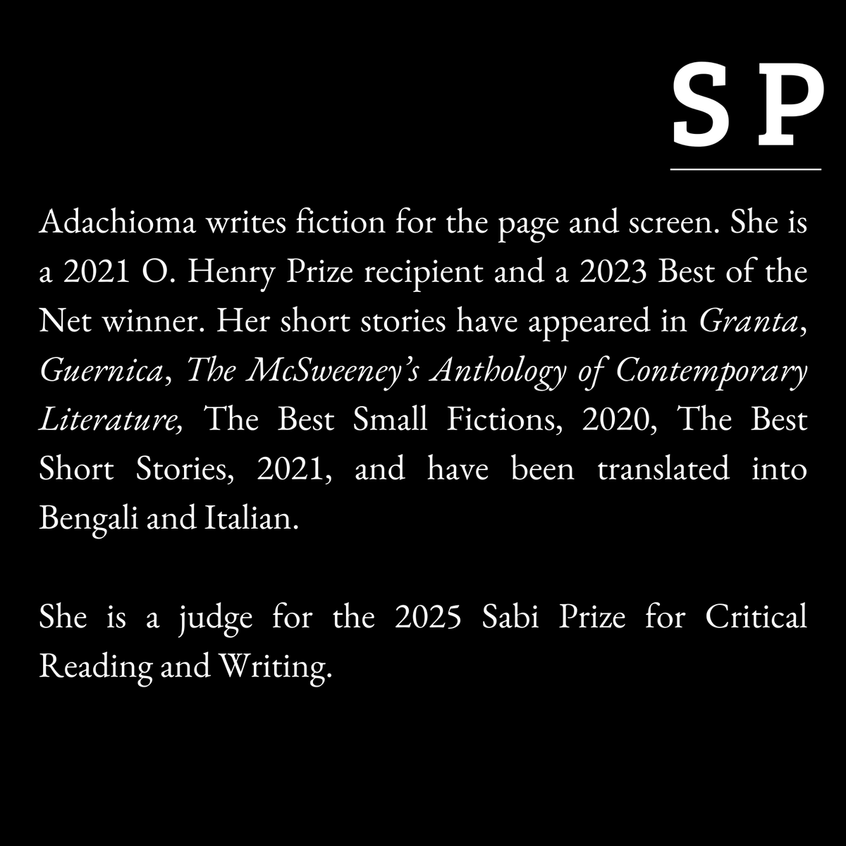 SabiPrize's tweet photo. We are excited to share that the judges for the 2025 Sabi Prize for Critical Reading and Writing are Adachioma Ezeano and Esther Ifesinachi Okonkwo!

We look forward to sharing results with contestants, their supporters, and the public over the next few weeks. https://t.co/duO0hrqfG5