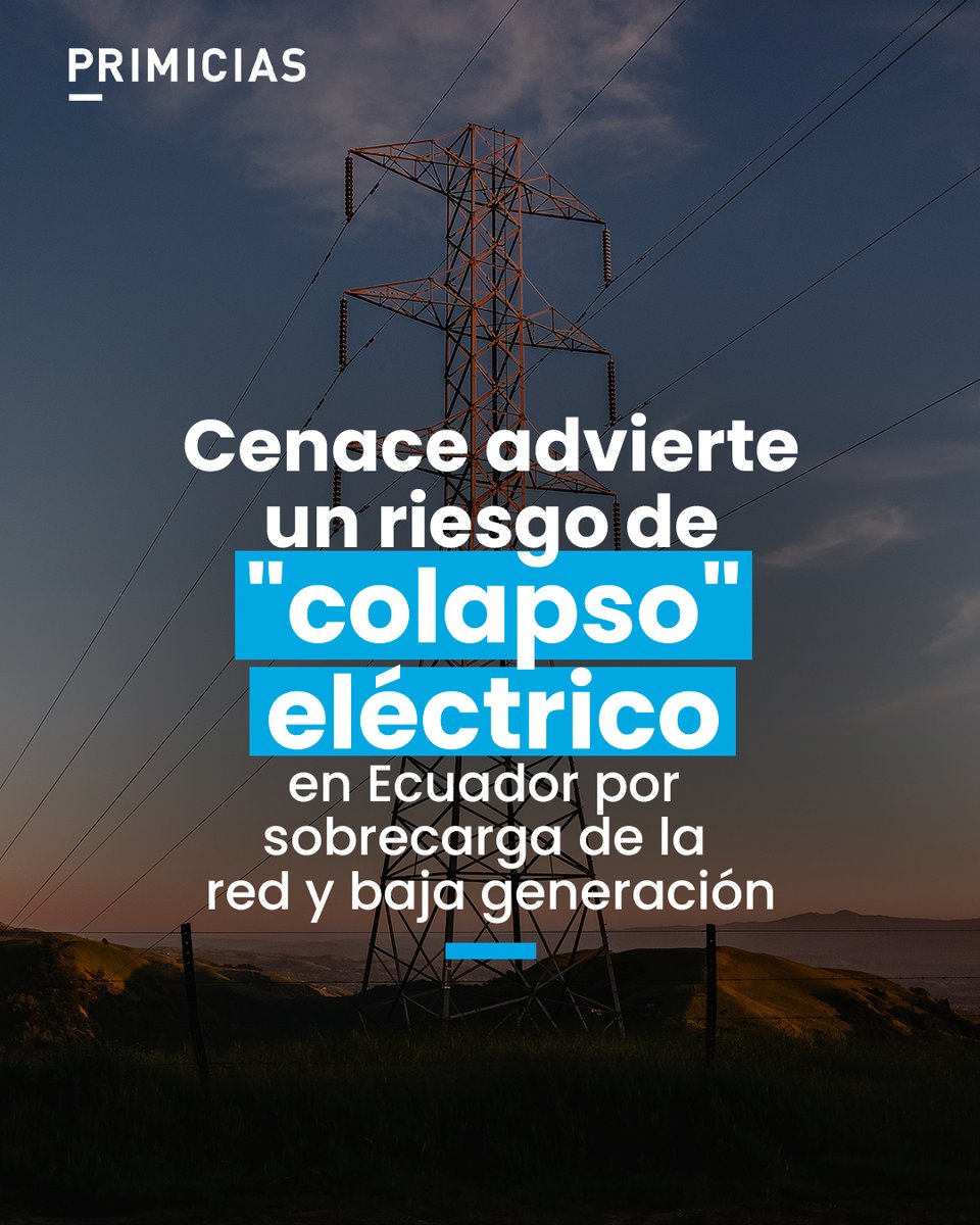 Cenace advierte que la falta de inversión y de modernización en el sistema de transmisión y distribución eléctrica en Ecuador incrementa el riesgo de apagones o cortes de luz más graves que los registrados hasta ahora en la Costa. Encuentre los detalles del informe.