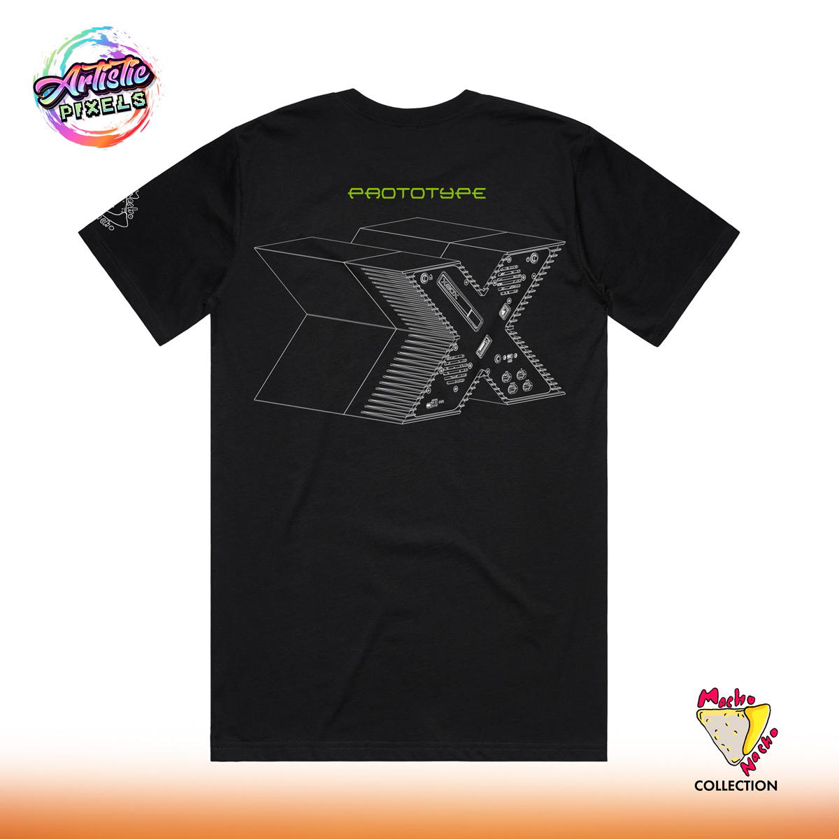 ArtPixels305's tweet image. This is the 3rd video in the Xbox Prototype series &amp;amp; each has been more amazing! To support the channel you can grab your own Xbox Prototype tee, available in both black and Xbox green with MachoNacho and Prototype printed details! 
Order yours here 👉 artisticpixels305.com/machonacho