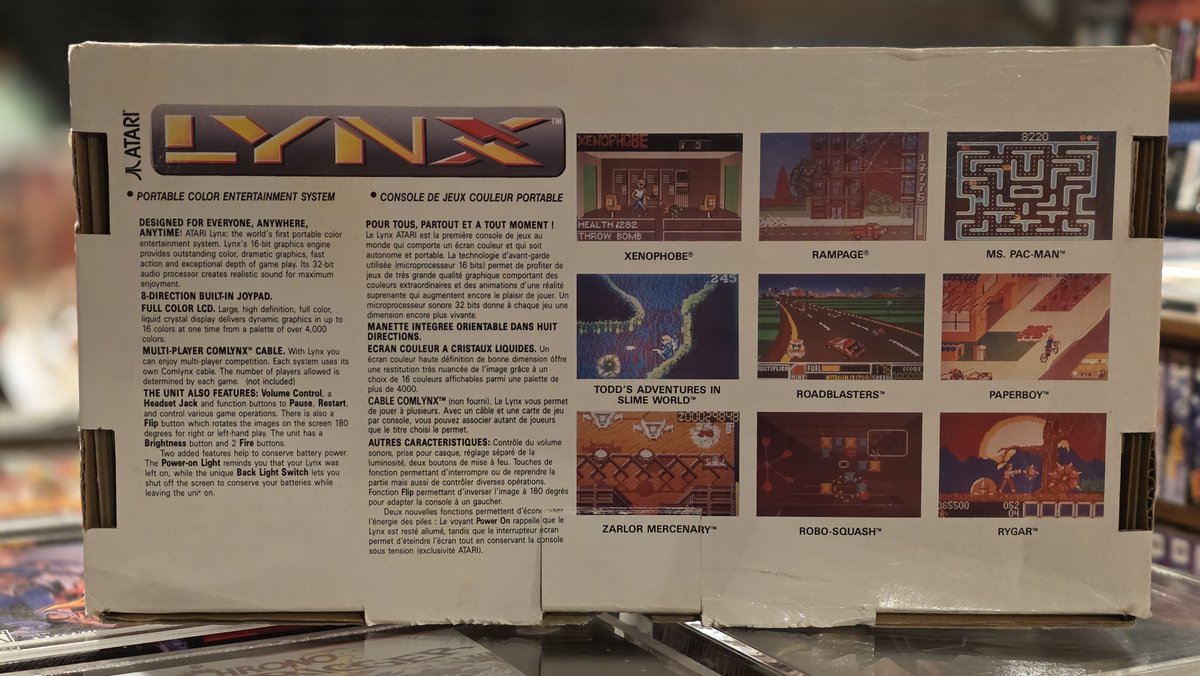 L1Games's tweet image. Still one of the most impressive handhelds of its era. The Atari Lynx came out swinging with a backlit color screen and arcade-style action.
#AtariLynx #Atari #RetroGaming #PortableGaming #GameCollector