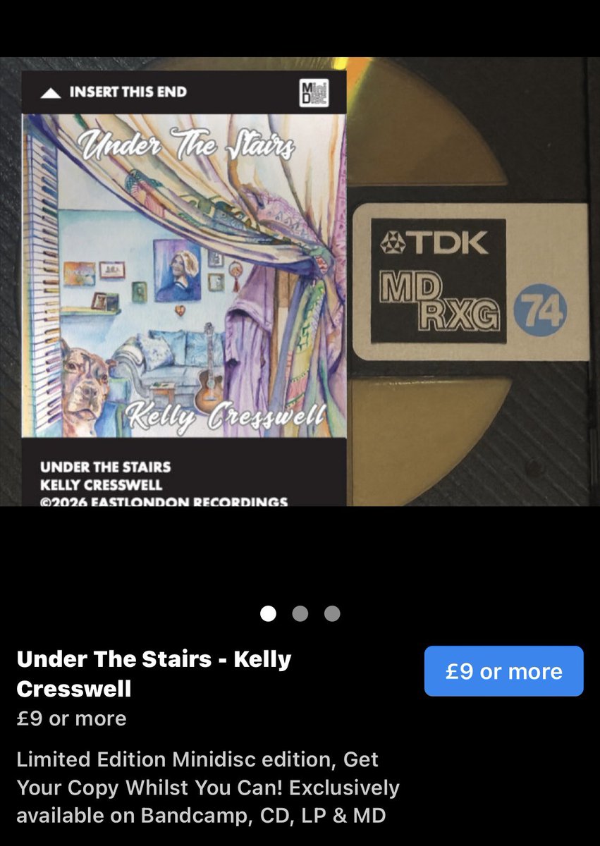 KellyCresswell7's tweet photo. My debut album 
Under The Stairs is now also available on #minidisc &amp; #cassettetape 
via East London Recordings 👀 

Head to their @Bandcamp site to find it 
⤵️⤵️⤵️⤵️⤵️⤵️⤵️⤵️⤵️⤵️

https://t.co/4zgNMjVGTC https://t.co/1jiC8omECl