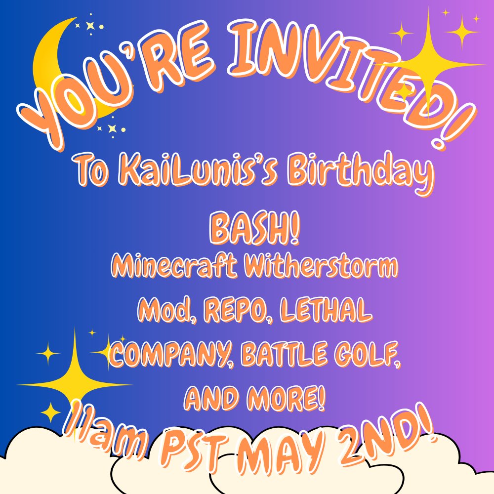 KaiLunisVT's tweet image. (1/?)
You... ARE INVITED!
To my Birthday Bash, Affiliate Anniversary, Throne Nail Business Fund-A-Thon event!
That's right, three events for the price of one! All starting on the same day
The event takes place May 2nd, @ 11am PST!

#vtubers #streamer #specialevents #birthday