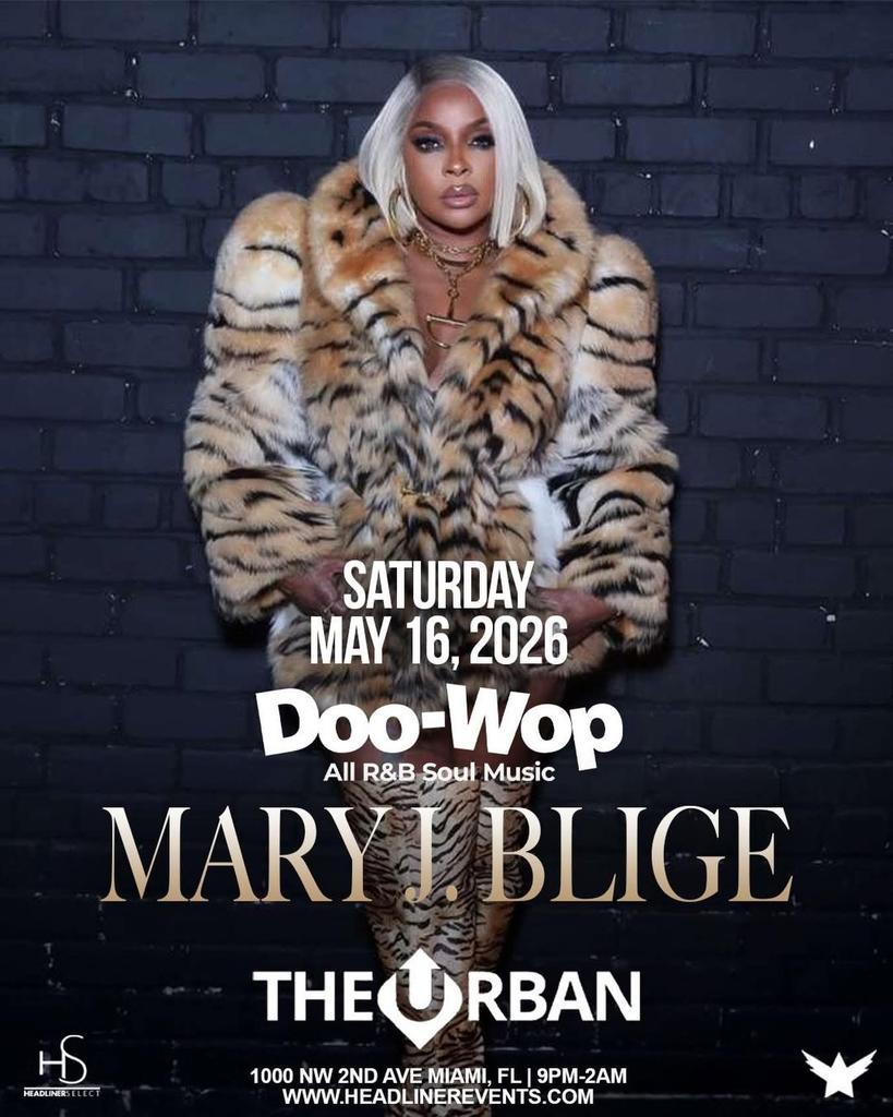 trendingwithtre's tweet photo. Doo-Wop: All R&amp;B Soul Music Party
Hosted by The Legendary/Iconic
Grammy Award Winning/Queen of R&amp;B 
@therealmaryjblige 
at @theurbanmia
1000 NW 2nd Ave. | Miami
9pm-2am
Powered by @headlinerworld @headlinerselect @AFlyGuy

TICKETS
&amp; VIP TABLES AVAILABLE:
https://t.co/CRlOoVJVYe https://t.co/GpCn8YDQNU