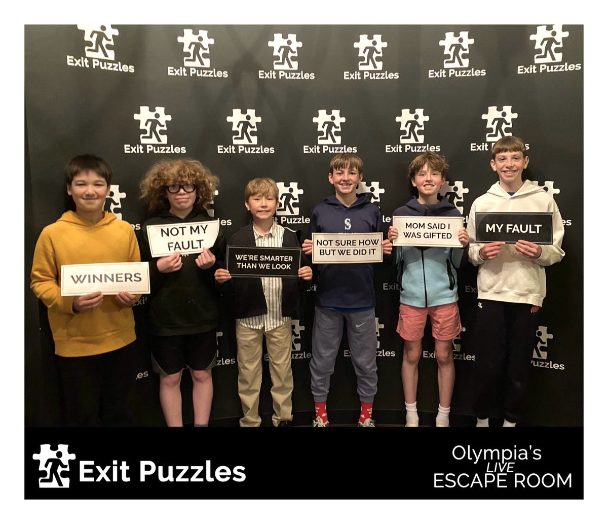 ExitPuzzles's tweet image. Escaped The ‘Young Adult’ version of our Escape Room in the final minute!  Fantastic teamwork guys! Everyone worked really well together 😃

ExitPuzzles.com - Olympia Escape Room 

#EscapeRoom #EscapeRooms #Olympia #WashingtonState