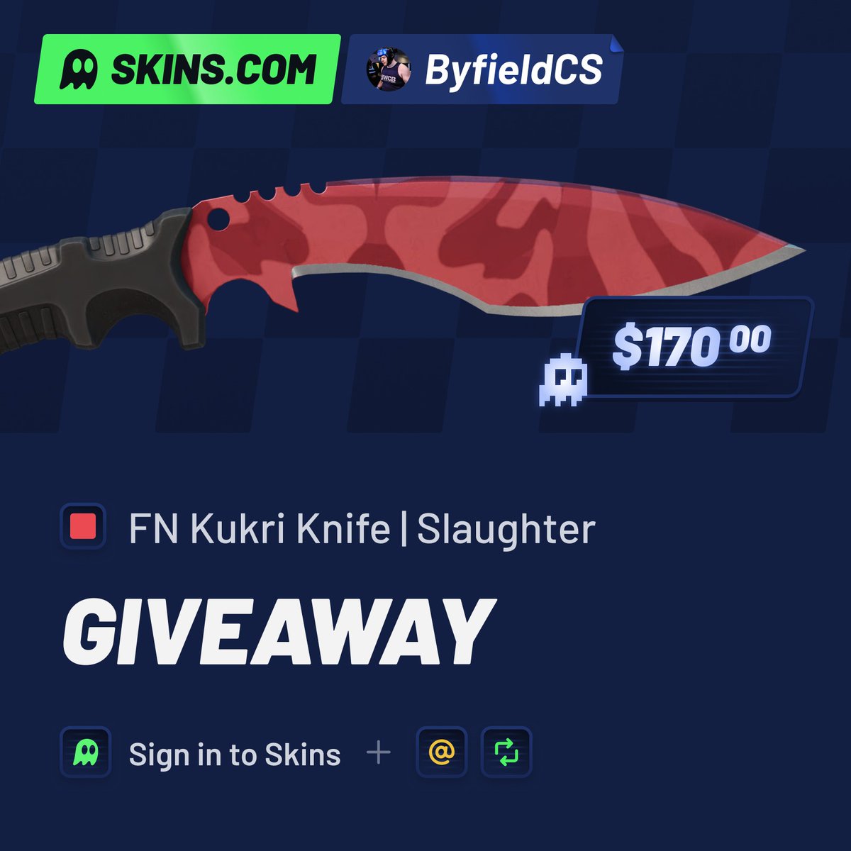 ByfieldCS's tweet image. Signed a content deal with @skinscom 💚

To celebrate we're giving away this bad boy❤️‍🔥

To enter, simply:
✅ Follow @skinscom &amp;amp; me
✅ Like &amp;amp; Repost this tweet
✅ Reply with a picture of your Skins profile

One winner will be credited in a week. Good luck!

#CS2 #cs2giveaway