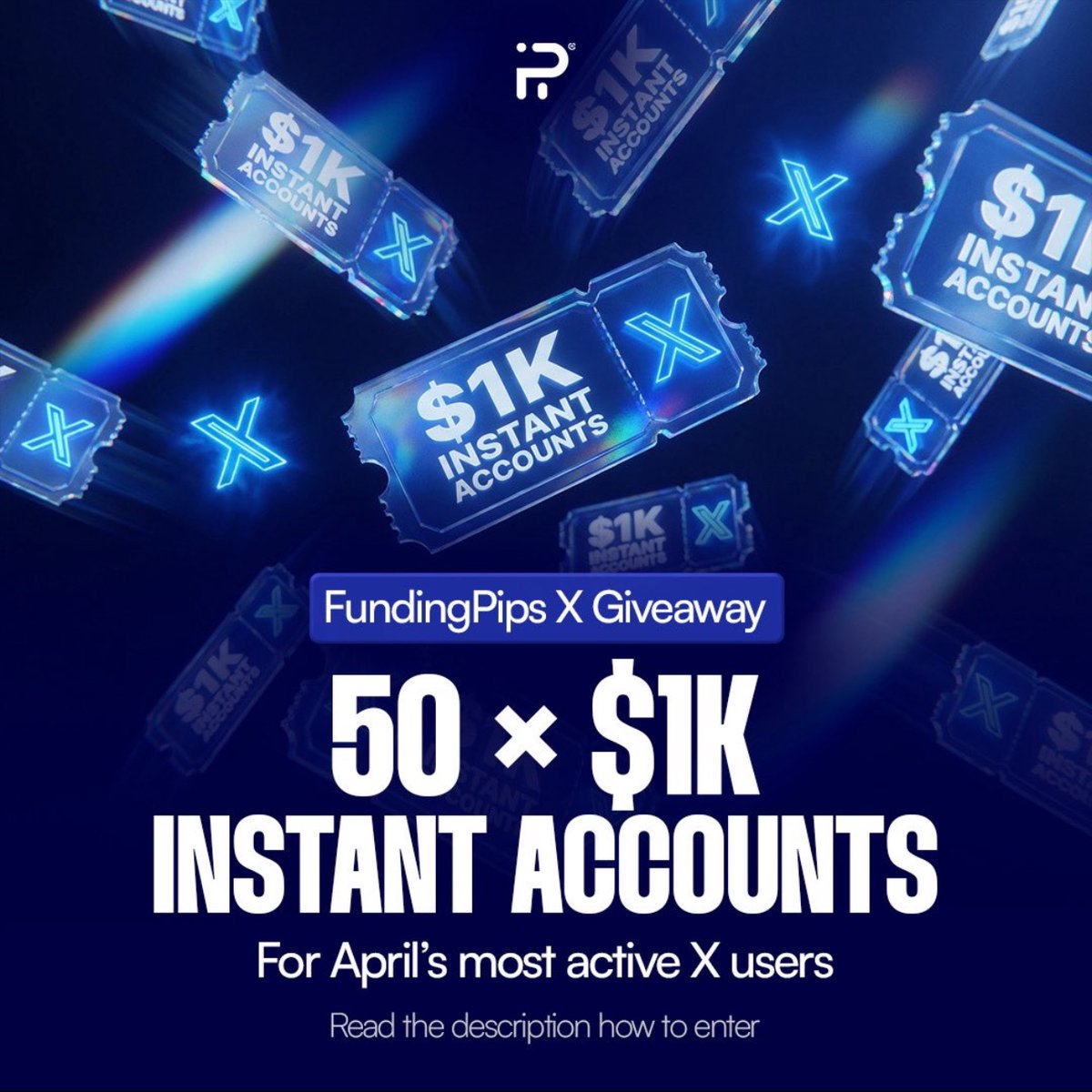 isaacthequach's tweet image. FUNDINGPIPS 50 x 1K INSTANT FUNDED accounts 

1. Follow @fundingpips and Like and Repost  the company’s post . 

2. Tag 3 friends on each post 

at the start of May the company will select and choose winners