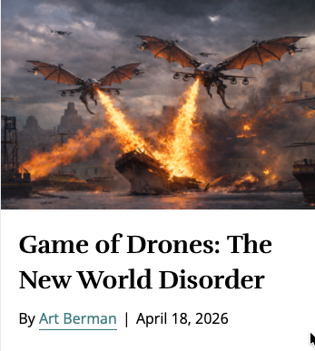 aeberman12's tweet image. Drone warfare has introduced something new: scalable disruption. 

This is not temporary. 

Disorder is no longer the exception.

It is the system.
👇
artberman.com/blog/game-of-d…

#DroneWarfare #NewWorldDisorder #Geopolitics #EnergyBlindness #Asymmetry #WarEvolution