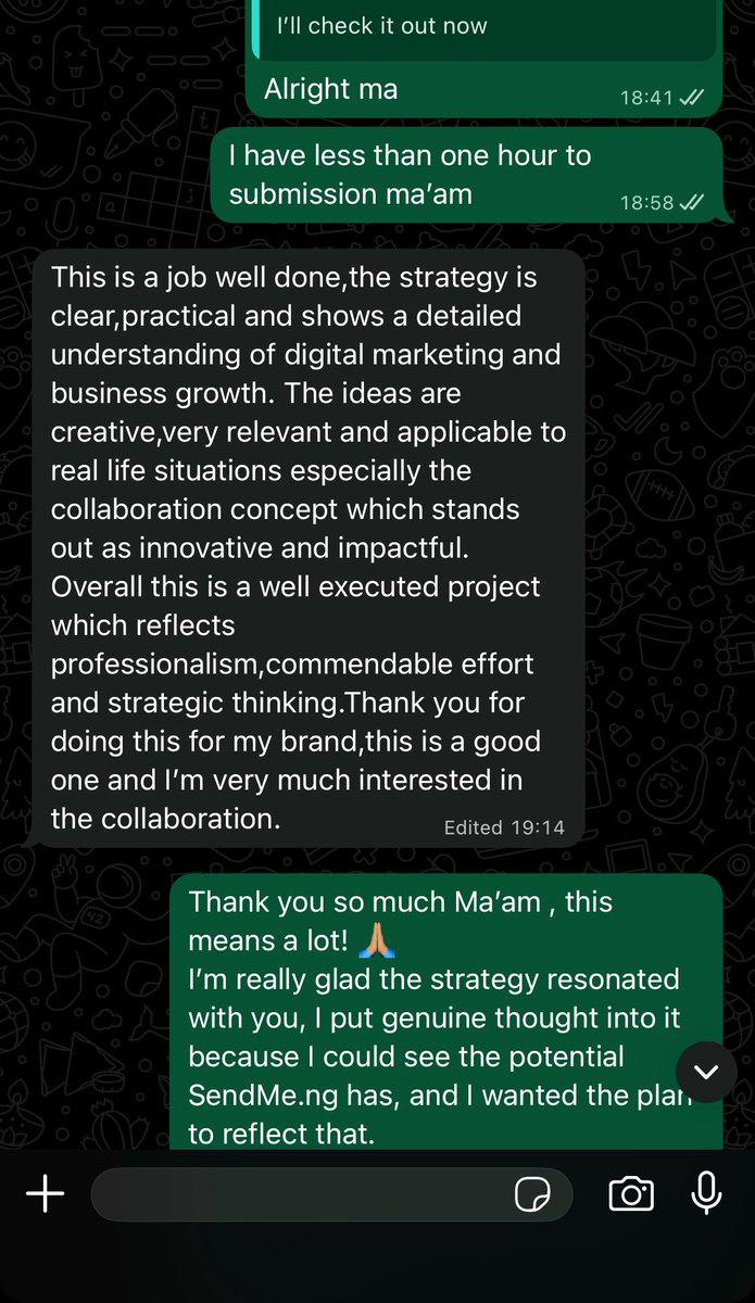 Olabamipey's tweet image. More of this please ✨
#HNGi14VirtualAssistant #VALife #VirtualAssistant #GrowthStrategy​​​​​​​​​​​​​​​​#Growingpublicly