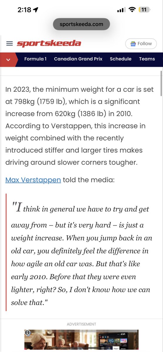 4th_Line_Banger's tweet photo. @opened0512 @rayontrack Do you think there was some drastic change in cars between ‘22-‘23? The quote I posted is from Russell in the same breath as the porposing. The article I posted is Max saying the same thing George did about the cars in his most dominant season. https://t.co/wdqKezWUmv