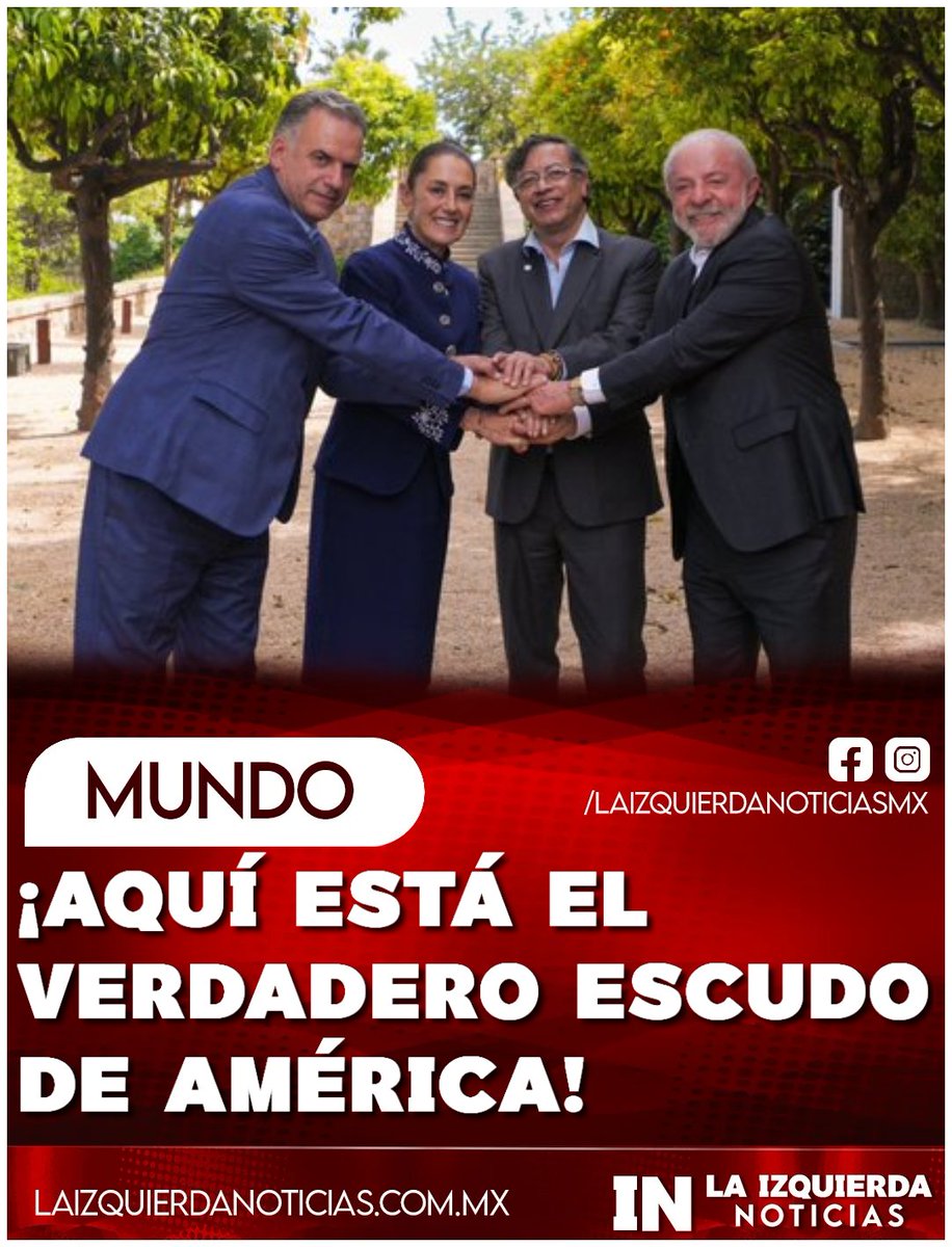 IzqNoticiasMx's tweet image. ¡SUFRAN FACHOS! Sheinbaum, Lula, Petro y Orsi se reúnen en Barcelona durante IV Cumbre en Defensa de la Democracia. México lidera bloque progresista frente a amenazas de Trump. ¡Viva AL unida!
#ClaudiaSheinbaum #Lula #Petro #Orsi #EscudoDeLasAmericas