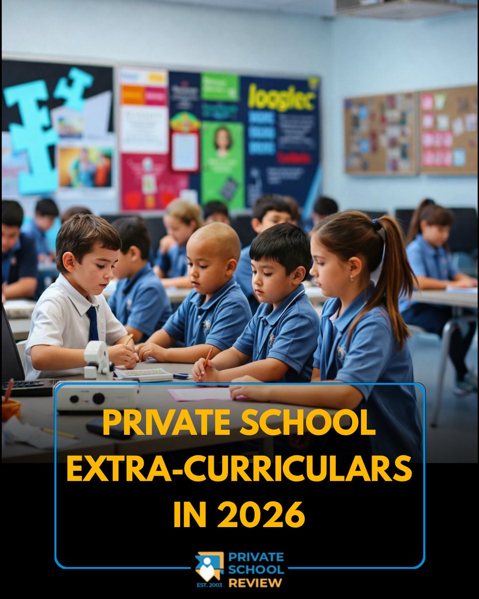 PrivSchoolRev's tweet photo. 🎯 Private school extracurriculars in 2026 go beyond clubs—AI, sports &amp; arts now build leadership + college readiness.

📊 Depth > quantity: colleges value long-term commitment &amp; leadership roles.

🔗 https://t.co/ge8TrbrkLO

#PrivateSchool #Extracurriculars #Education https://t.co/GalgiciWra