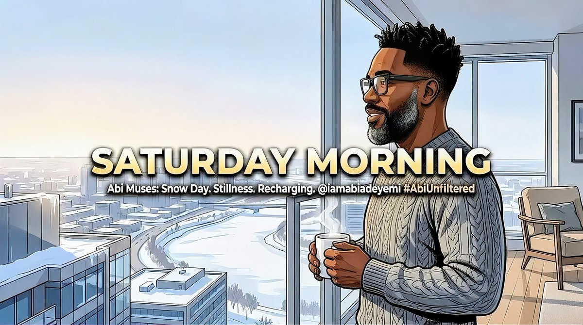 iamabiadeyemi's tweet image. Saturday in Winnipeg. Looking out at the city after the storm. Today is for the slow down and the quiet ritual. Sometimes you need the pause to find your focus. Lean into the rest and recharge your vision. Stay steady. #AbiUnfiltered #Winnipeg #SnowDay