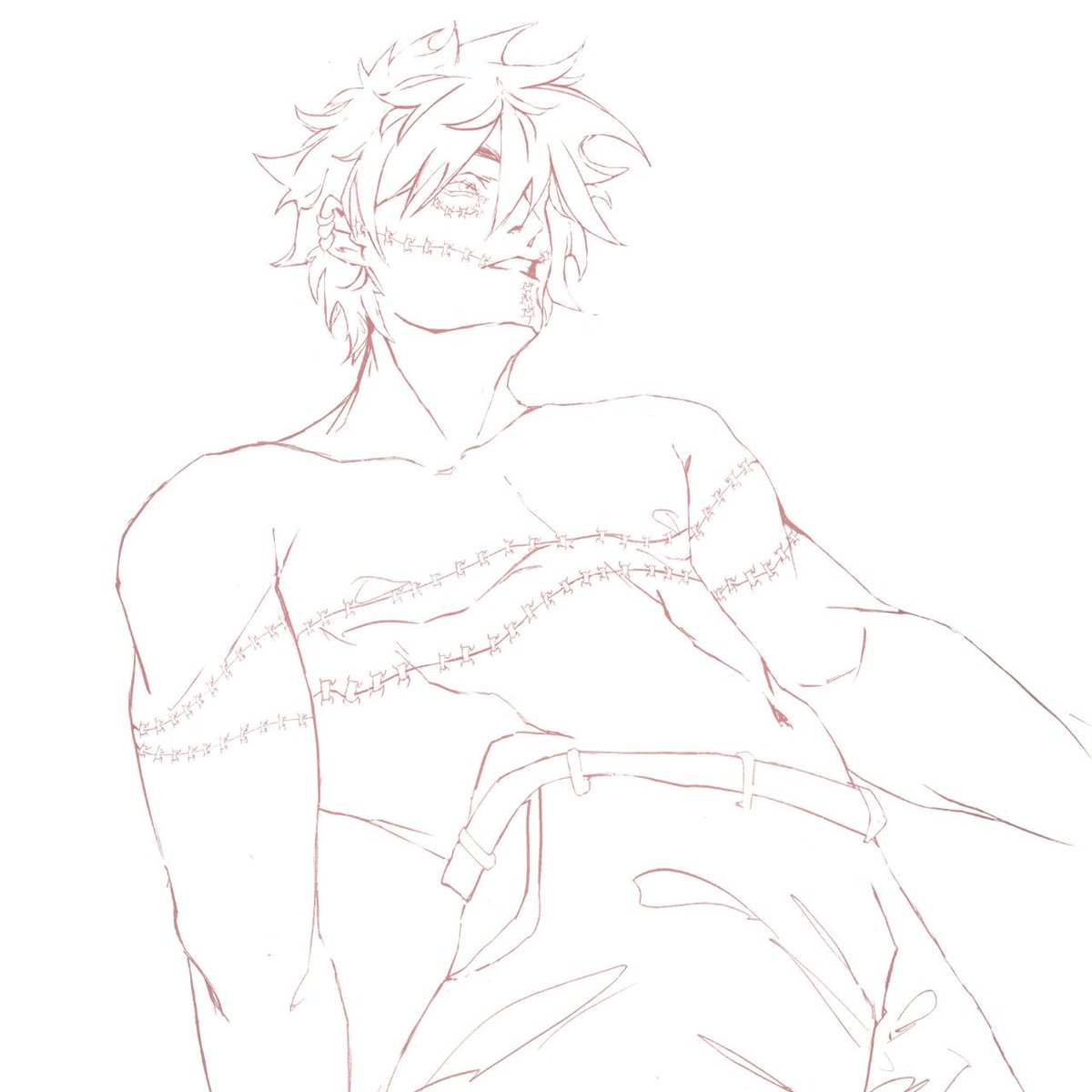 coldflish8612's tweet photo. Dabi sketch https://t.co/IppWVX3mXg