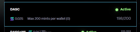 DASC_solana's tweet image. Left only 2 DASC AT part 0.025 SOL  And We Are N1 #Trending in @LaunchMyNFT 
Thank you @LaunchMyNFT 🔥🔥