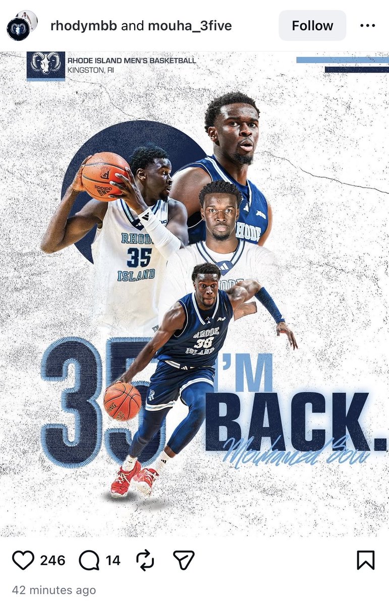 RhodyRampage's tweet image. Sow gets his medical waiver - he’s BACK! #GoRhody