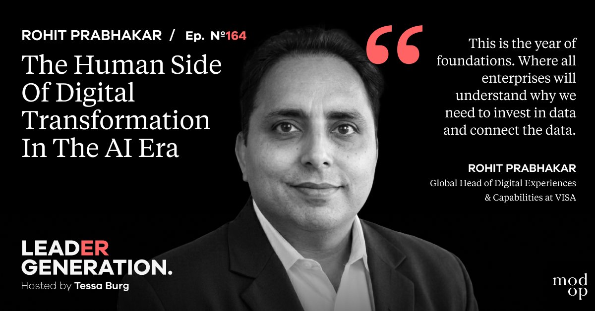 FunnelRadioLive's tweet photo. ICYMI: Rohit Prabhakar shares a practical take on AI transformation, from running fast pilots to managing change and building the data foundation that makes future growth possible. Brought to you by @Mod_Op_ 
Tune in now: https://t.co/jBbz1MLi6A https://t.co/ZYrV5e3Avq
