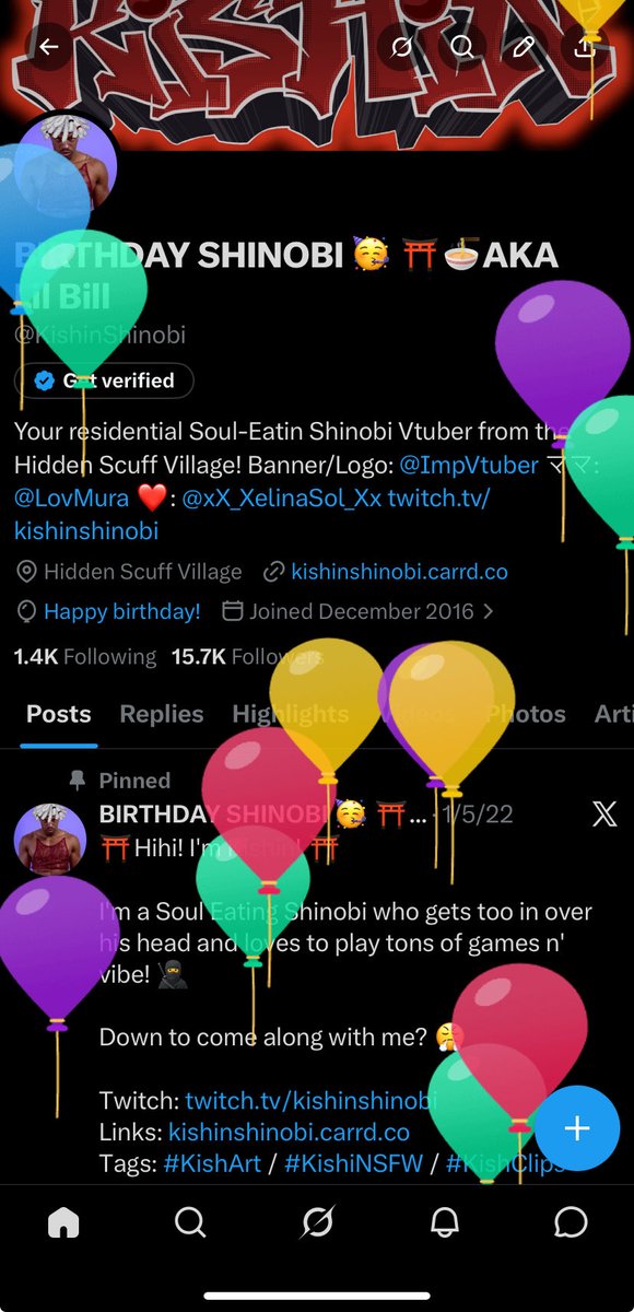 BIRTHDAY SHINOBI 🥳 ⛩🍜AKA Lil Bill tweet media