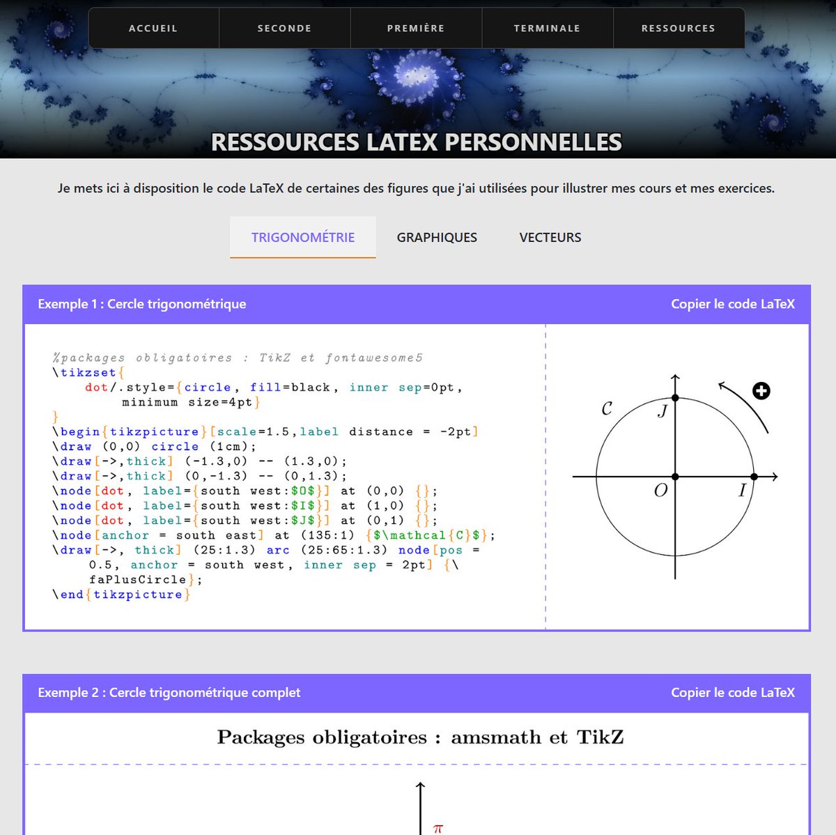 Si jamais vous n'aviez pas assez de ressources LaTeK/TikZ pour vos cours de maths, j'arrive !