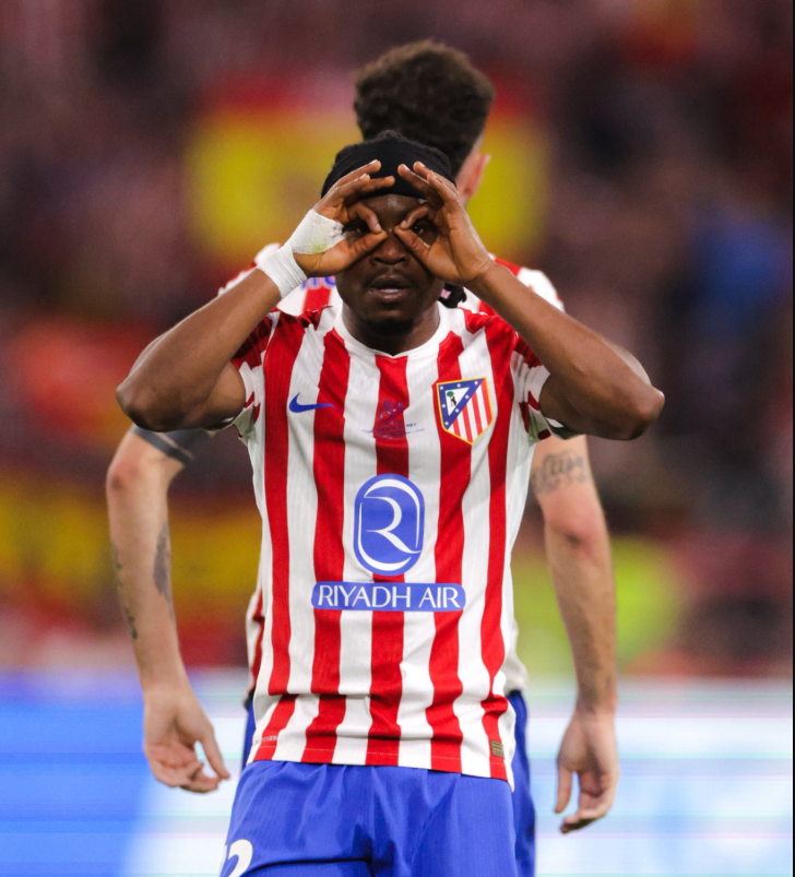 sportingshina's tweet photo. Ademola Lookman becomes only the second Nigerian to score in a Copa del Rey final. This milestone comes 29 years after Finidi George first achieved the feat in Real Betis’s 3–2 defeat to FC Barcelona on June 28, 1997. 🇳🇬#Atleti #CopaDelReyMapfre https://t.co/xWTGRdqPwa