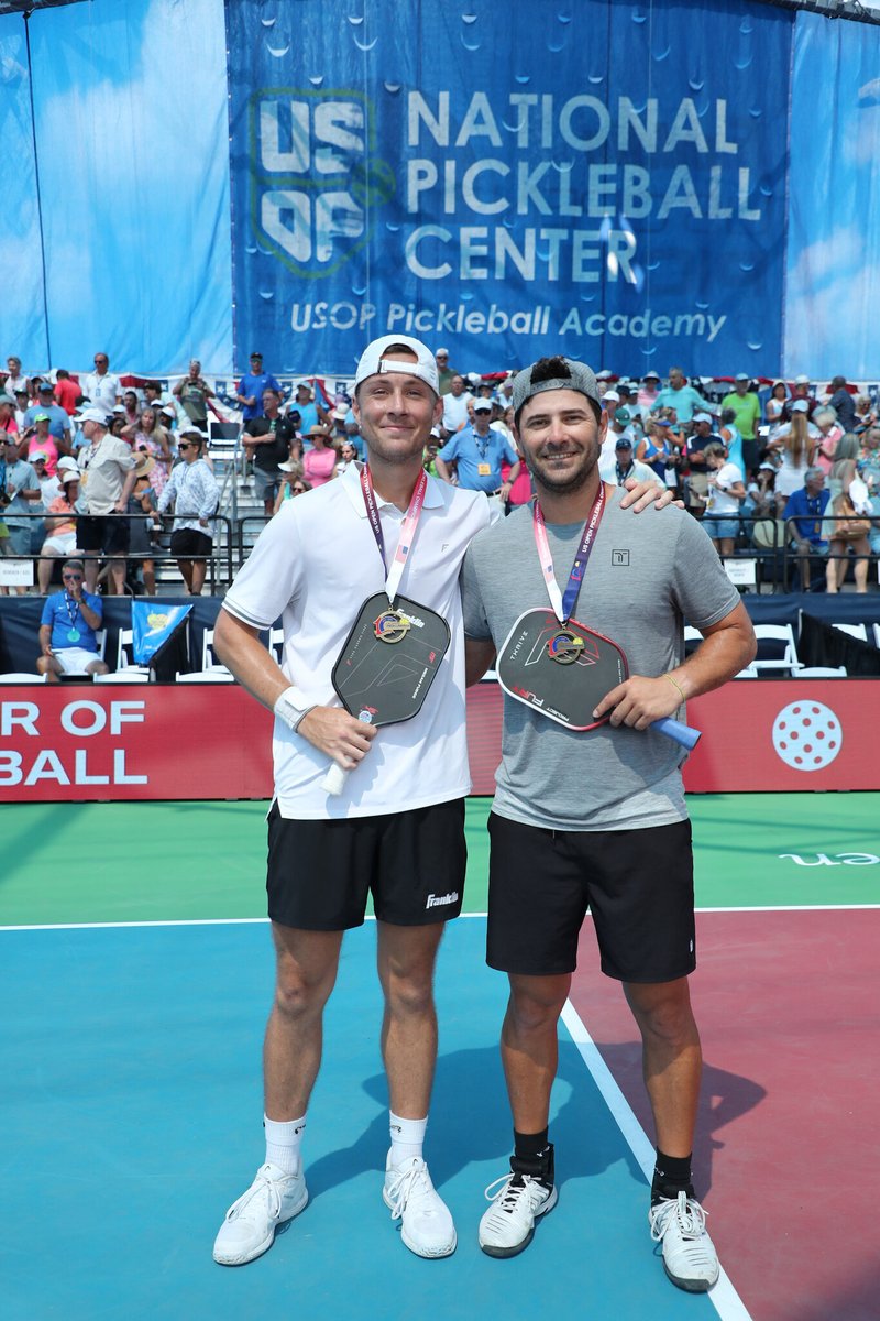 usopenpicklebal's tweet image. A taste of victory on Championship Saturday so far 🥇🔥

#usopenpickleball #championshipsaturday #winnerscircle #gameday #usop2026