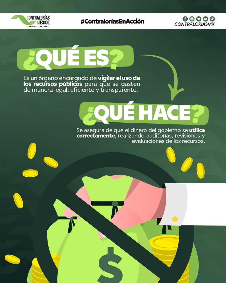 ContraloriasMX's tweet photo. ¿Sabías qué hace una Contraloría? 🤔💡

Es el órgano que se asegura de que el dinero público se use de manera correcta y responsable. 💸

🔍 ¿Qué hace? Controla que el gobierno no malgaste recursos, protege lo que es de todos y asegura que todo sea transparente.

💡 ¿Por qué importa? Porque ayuda a que todo funcione de forma justa y que el gobierno trabaje para todos. 🙌

#ContraloríasMx