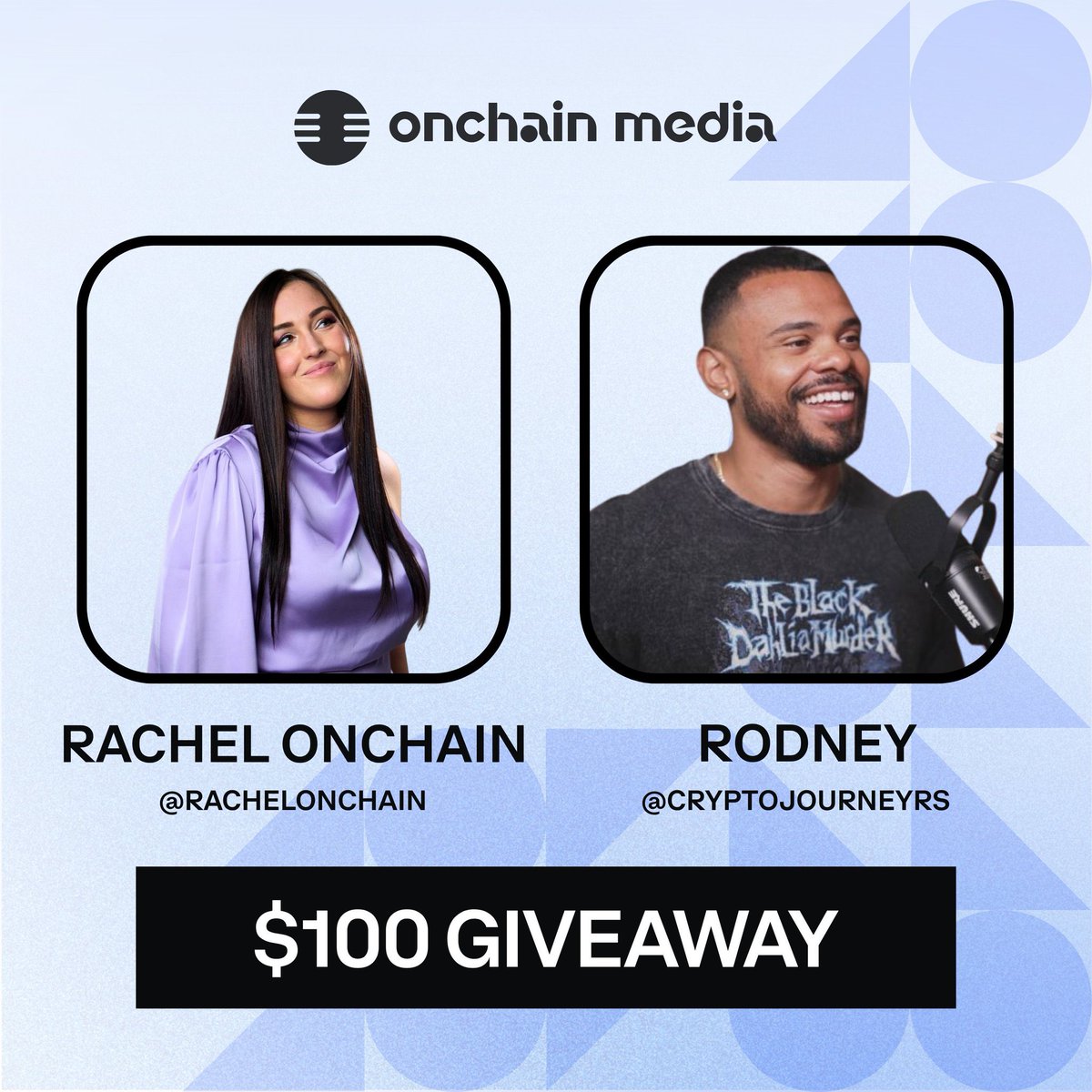 RachelOnchain's tweet image. Attention! 📣

We’re running our weekly $100 giveaway with @cryptojourneyrs, follow the steps below to enter to win 🏆 

1️⃣ Follow myself and @cryptojourneyrs 
2️⃣ RT the stream below 
3️⃣ Tag 2 friends 

Good luck! 🍀 Selecting the winners later tonight 👀
