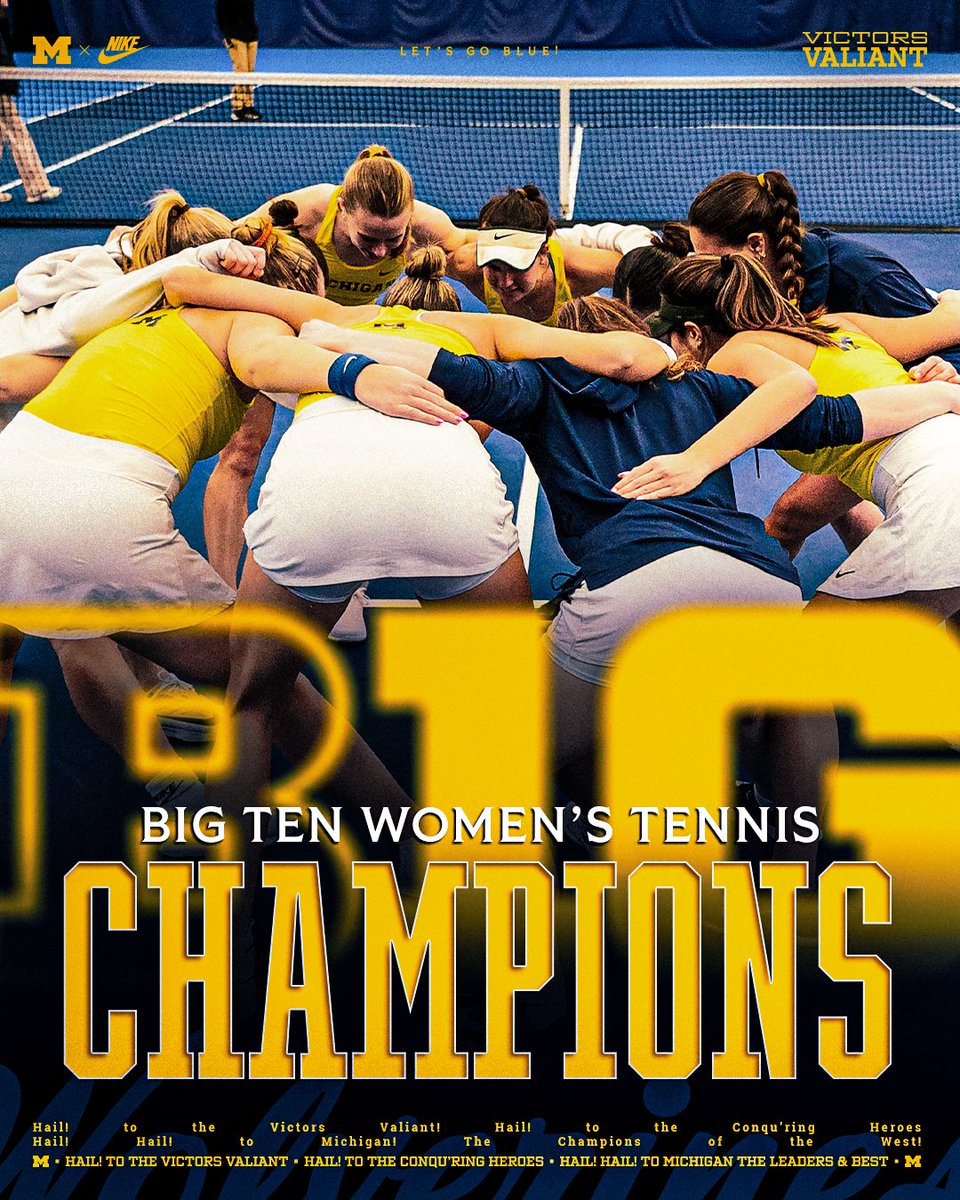 UMichAthletics's tweet photo. Congratulations, @UMichWTennis 🏆 https://t.co/zl3KfVJ5Vy