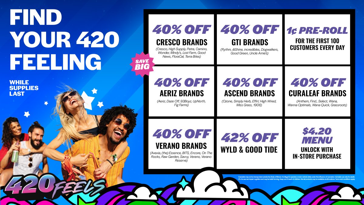 highprofileusa's tweet image. Find your 420 Feeling in #Illinois with these 🔥 deals on Monday 

🛒: bit.ly/4pvLBuK

#FourTwenty #Deals #Weed #CannabisCulture