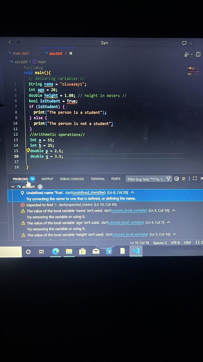 Don_Ayodejii's tweet image. Playing with DART LANGUAGE 

#softwaredevelopment