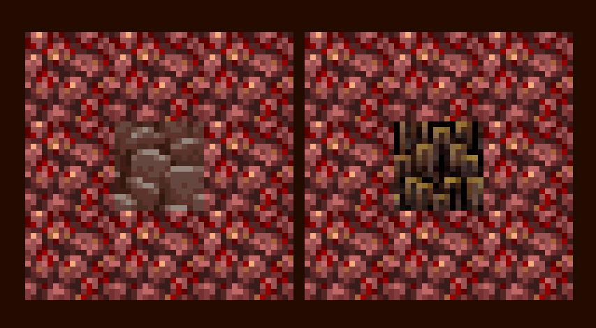 RedPierre01's tweet image. Vintage soul soil and W.I.P ancient debris.

Noticed the vanilla debris blends to much with the pack's netherrack, so I'm trying to make it stand out more.
#minecraft #pixelart